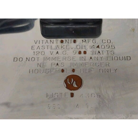 Vitantonio French Sandwich Chef Model 650 Vintage Stainless Steel Chrome TESTED - Picture 4 of 10